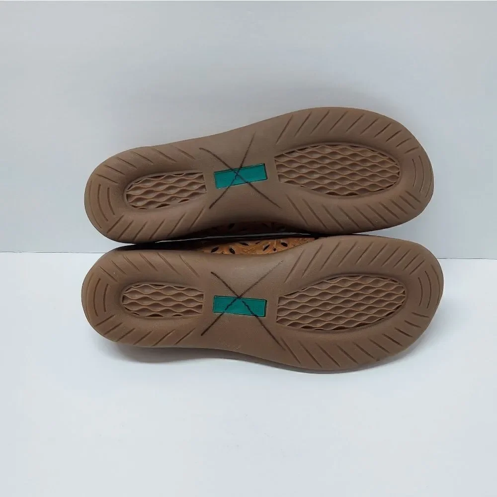 David Tate Sela Laser Cut Perforated Ballet Flats Size 9.5M